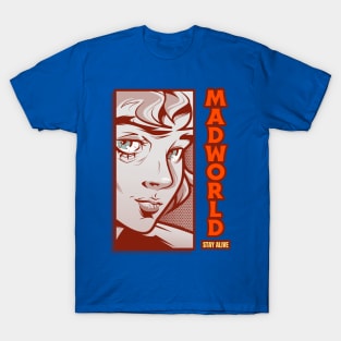 Mad World Stay Alive Anime Girl Face T-Shirt